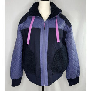 Bass Outdoor Women's Quilted-Trim Zip Bomber Jacket - Heron Multi Large NEW B47